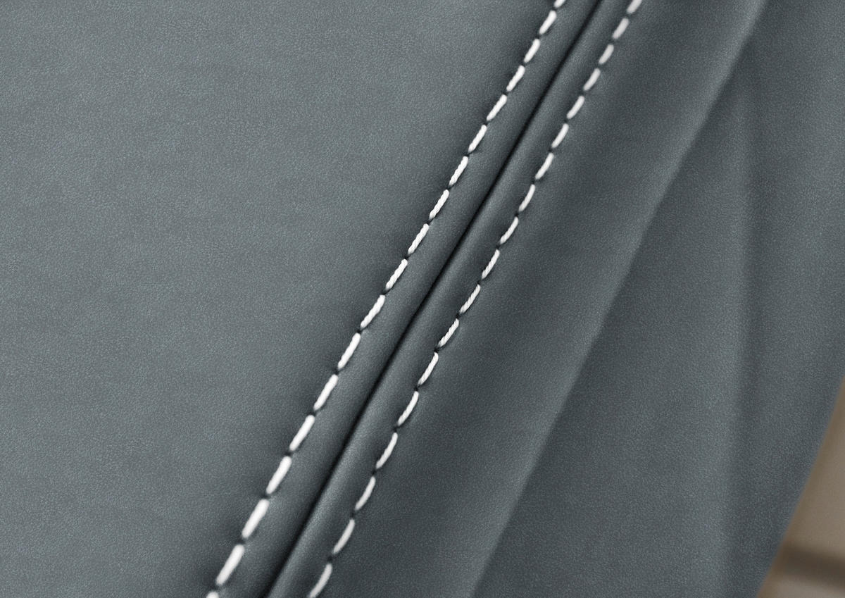 ECKSOFA Echtleder Blaugrau  - Eichefarben/Beige, Konventionell, Leder/Holzwerkstoff (274/235cm) - Beldomo Premium