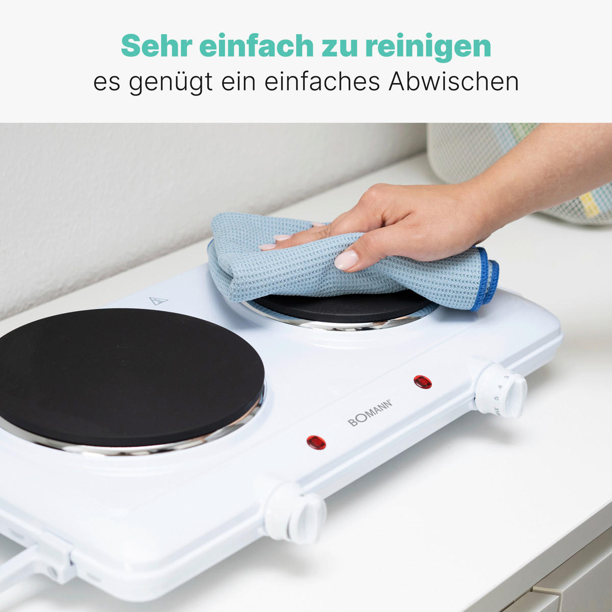 DOPPELKOCHPLATTE  - Weiß, Basics, Metall (57/7/28,5cm) - Bomann