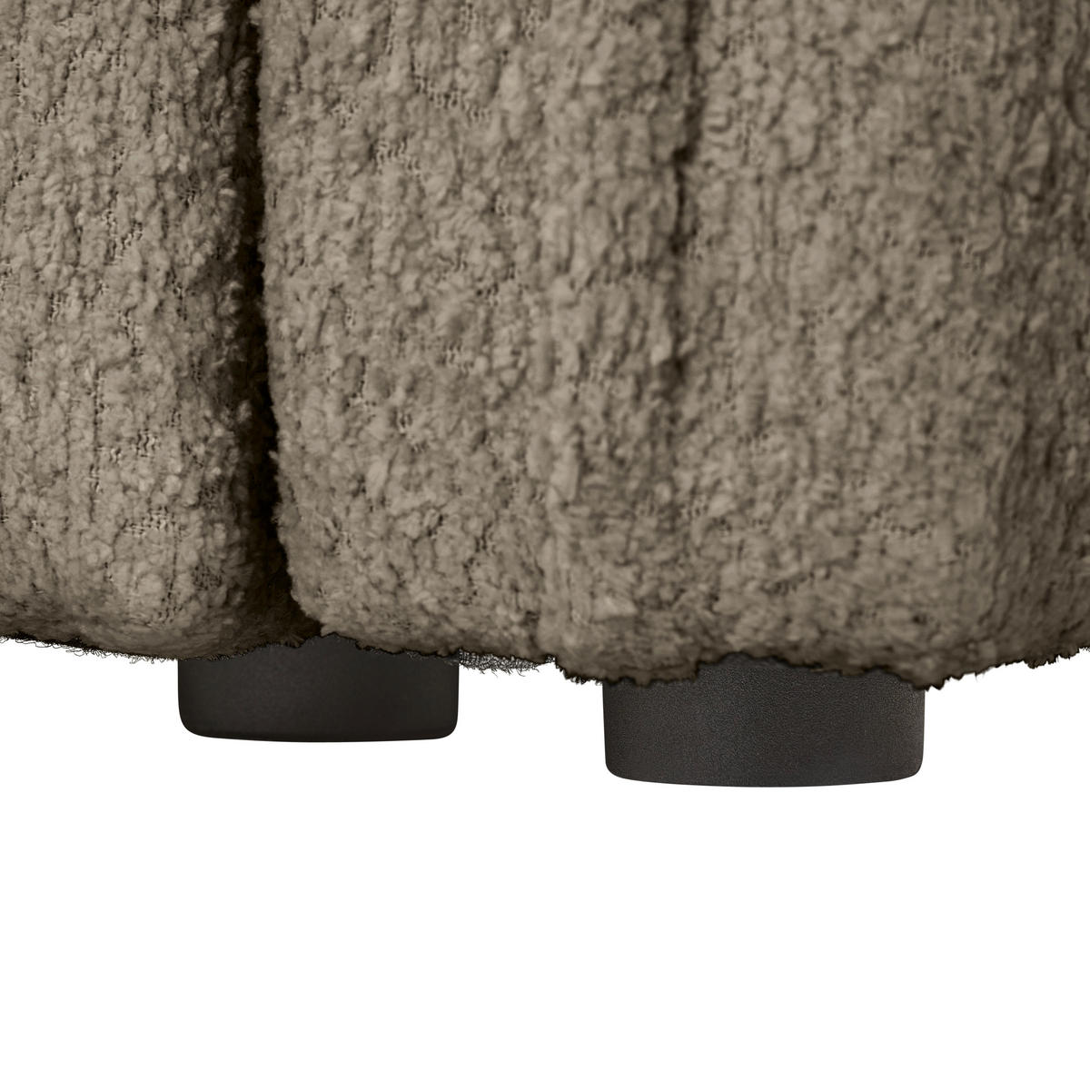 ECKSOFA in Chenille Taupe  - Taupe/Schwarz, Konventionell, Kunststoff/Textil (193/233cm) - Carryhome