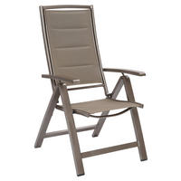 GARTENKLAPPSESSEL in Metall, Textil Braun, Taupe  - Taupe/Braun, MODERN, Textil/Metall (59,5/116/70cm) - Gardenson