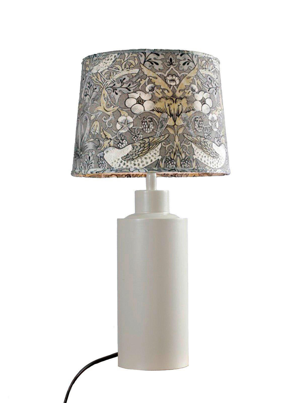 TISCHLEUCHTE   - Beige/Grau, KONVENTIONELL, Textil/Metall (48cm)