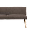 SITZBANK 160/85/69 cm Webstoff Braun Eiche vollmassiv  - Eichefarben/Braun, KONVENTIONELL, Holz/Textil (160/85/69cm) - Linea Natura