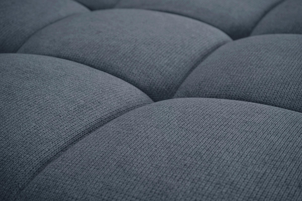 ECKSOFA in Flachgewebe, Mikrofaser Blau  - Blau/Chromfarben, Design, Kunststoff/Textil (312/198cm) - Livetastic