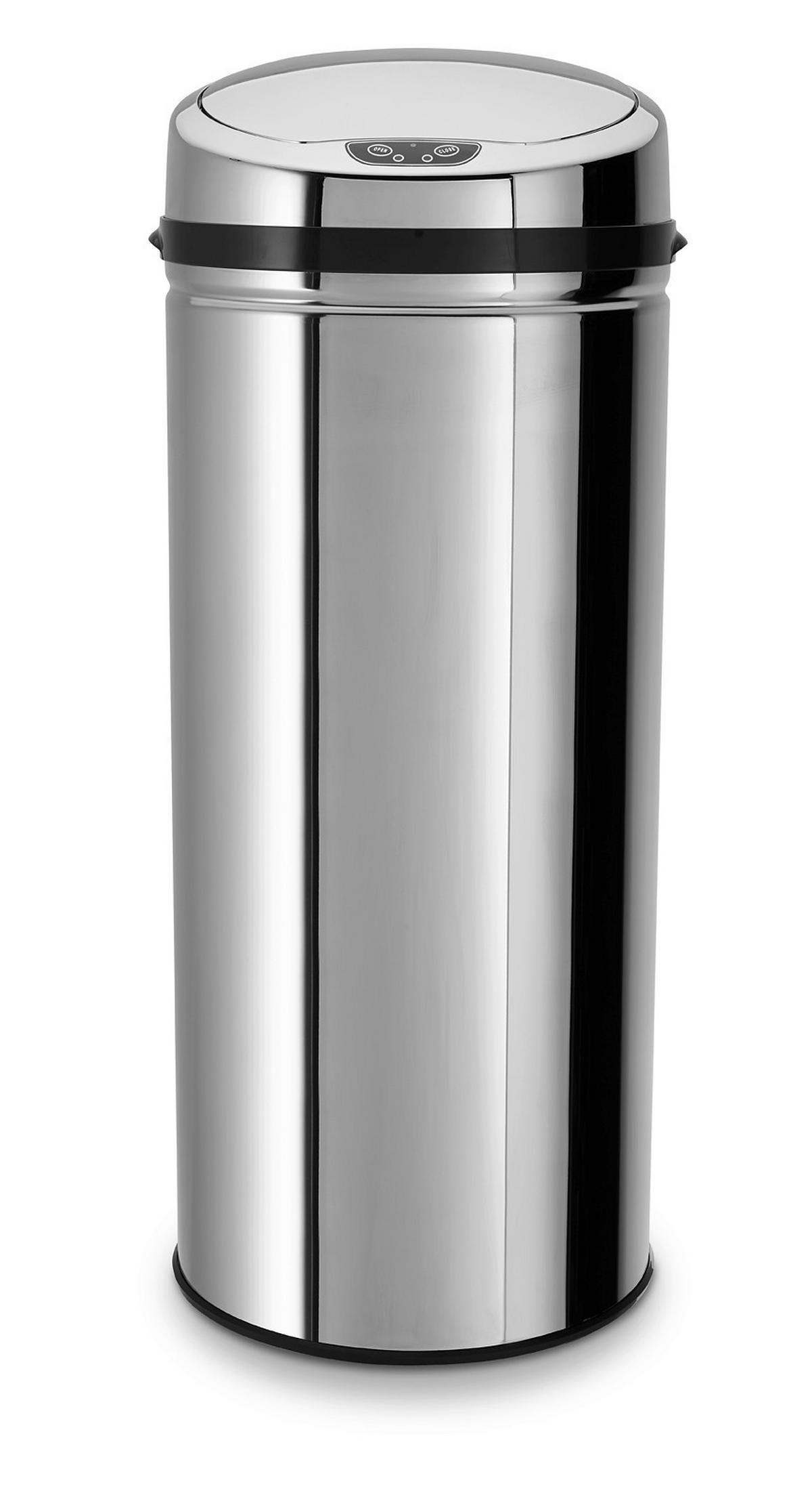 ABFALLEIMER 42 L  - Silberfarben/Schwarz, Trend, Kunststoff/Metall (31/31/79,5cm) - Echtwerk