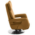 RELAXSESSEL in Leder Cognac  - Edelstahlfarben/Cognac, Design, Leder/Metall (78/112/85cm) - Cantus