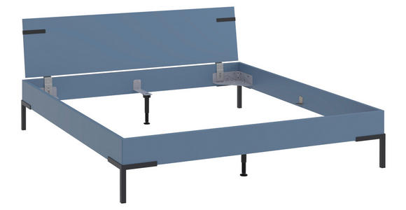 BETT 180/200 cm,  in Blau  - Blau/Schwarz, Design, Metall (180/200cm) - Xora