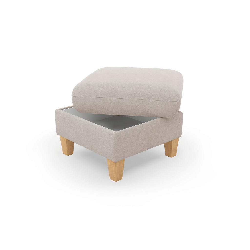 Thumbnail - Sit & More Hocker Rochelle E, Greige, Textil, Buche, massiv, quadratisch, 58x47x58 cm, Goldenes M, Oeko-Tex® Standard 10...