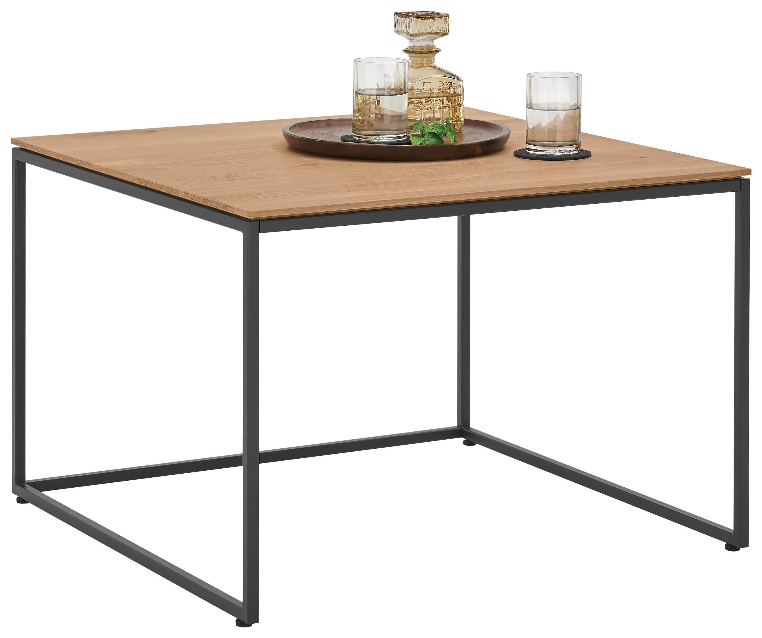 BEISTELLTISCH in Holz, Metall 70/70/47,5 cm  - Eichefarben/Anthrazit, Design, Holz/Metall (70/70/47,5cm) - Johann Jakob