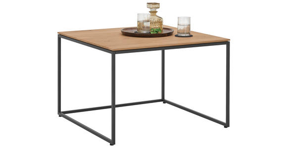 BEISTELLTISCH in Holz, Metall 70/70/47,5 cm  - Eichefarben/Anthrazit, Design, Holz/Metall (70/70/47,5cm) - Valnatura