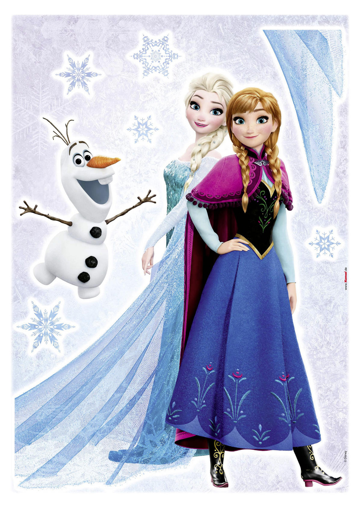DEKOSTICKER Frozen  - Blau/Multicolor, LIFESTYLE, Kunststoff (50/70cm) - Disney