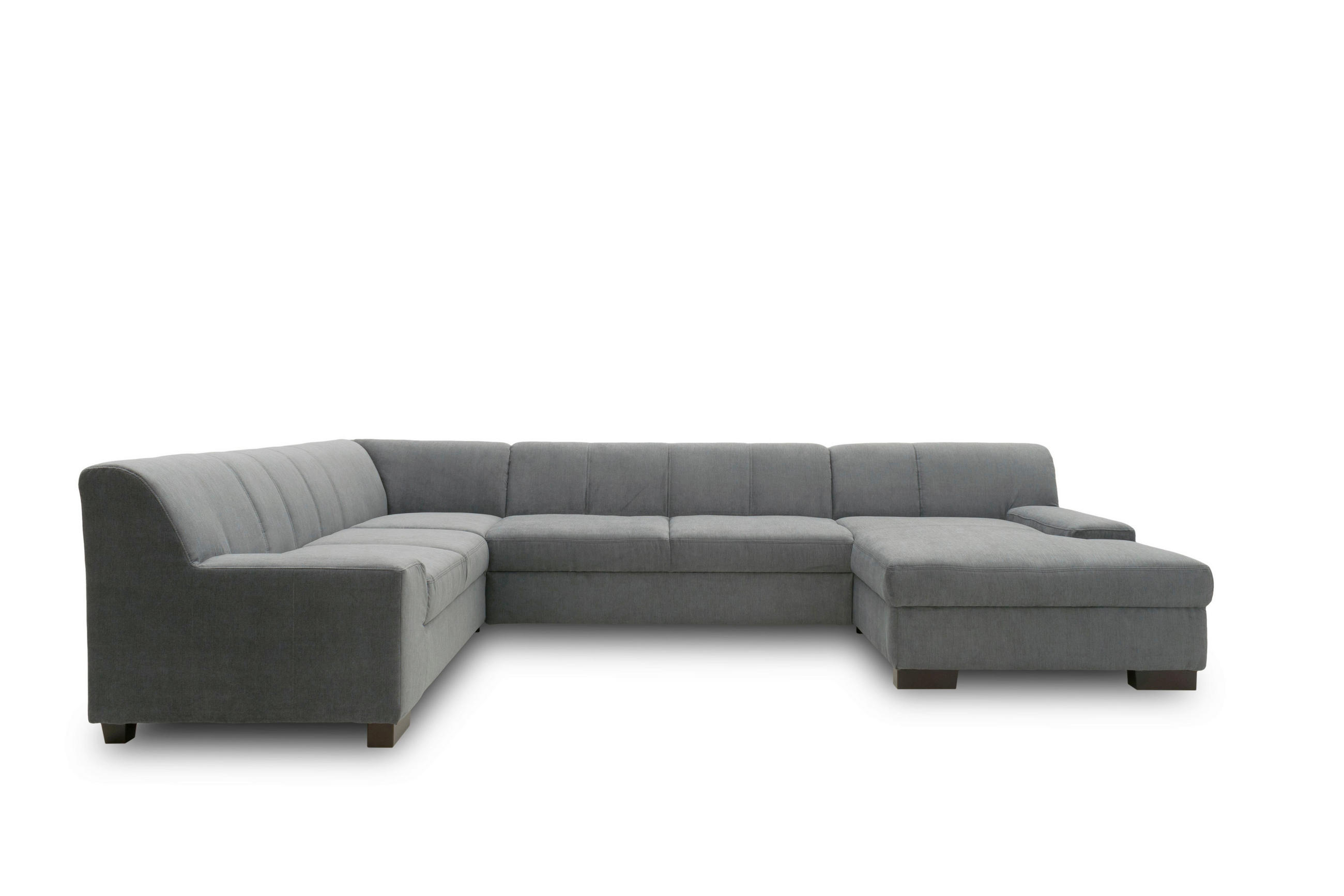 WOHNLANDSCHAFT  in Webstoff Dunkelgrau  - Wengefarben/Dunkelgrau, Design, Holz/Textil (212/328/153cm) - MID.YOU