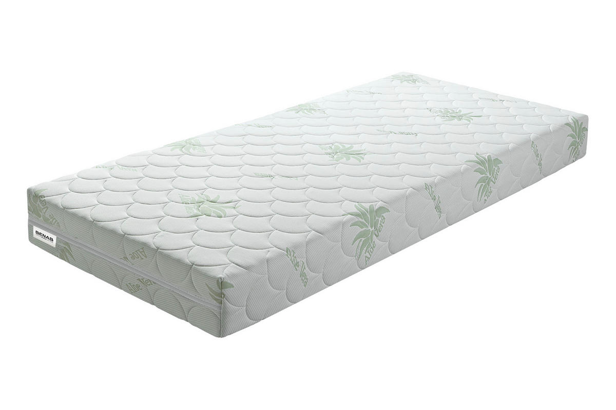 WENDEMATRATZE mit Kokosfaser 90/200 cm Höhe ca. 16 cm  - Weiß/Grün, LIFESTYLE, Textil (90/200cm) - Benab