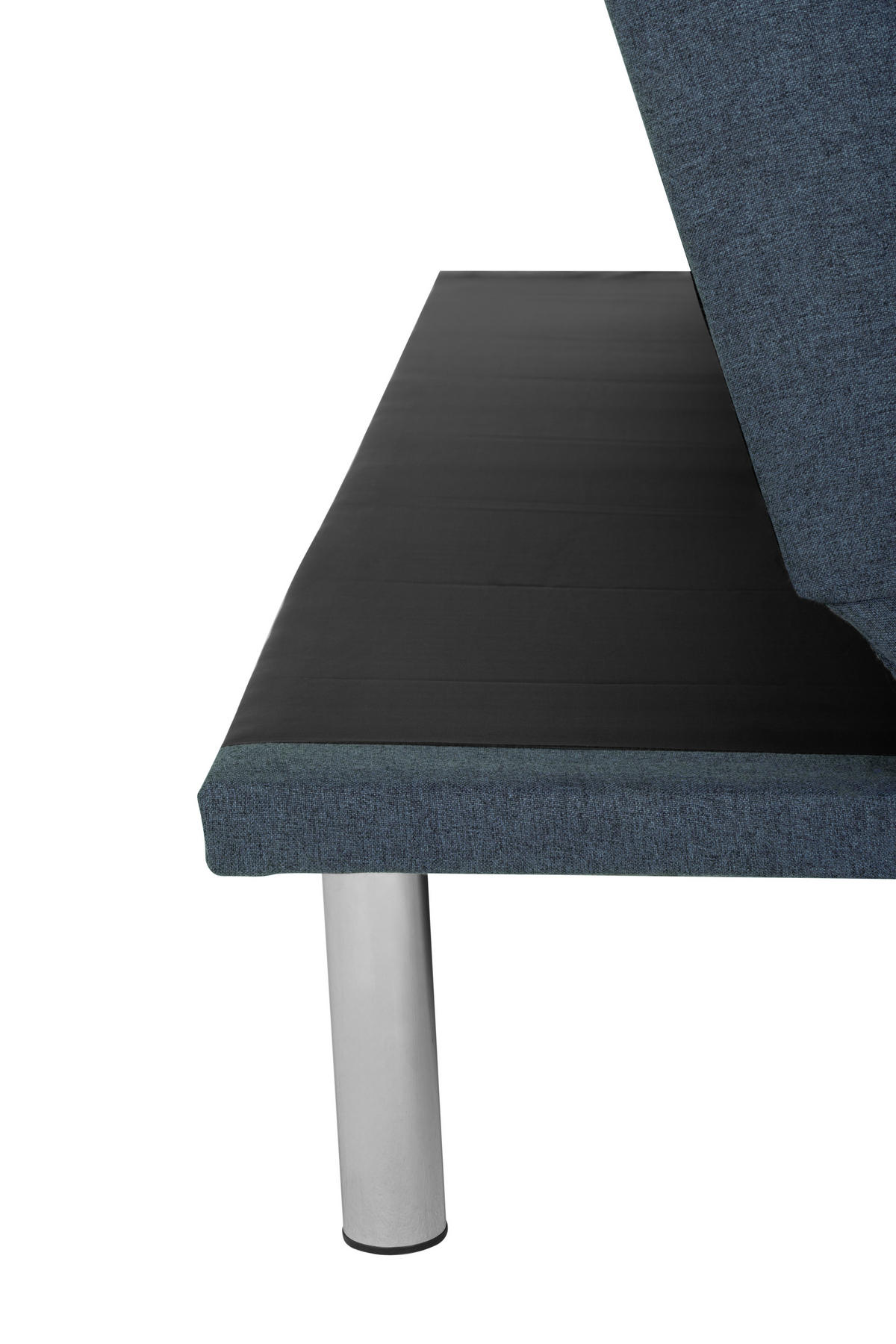 SCHLAFSOFA Leinenoptik Blau  - Blau/Silberfarben, Basics, Textil/Metall (195/90/98cm) - MID.YOU