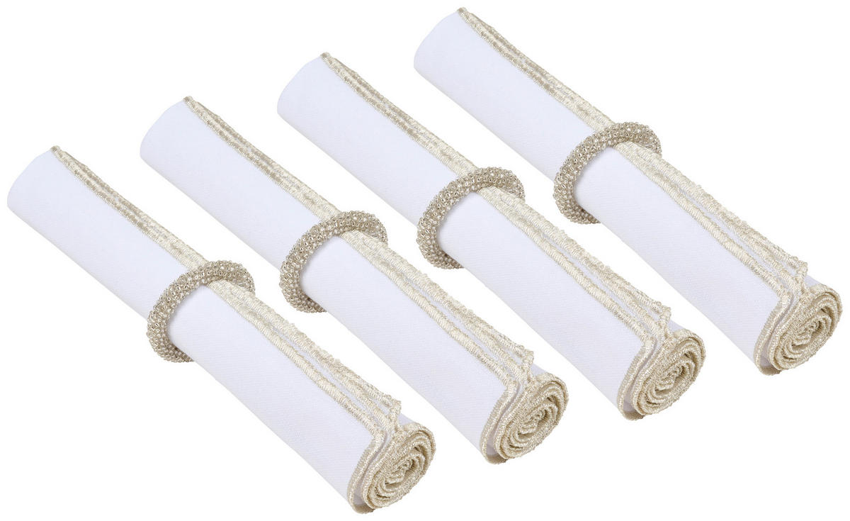 SADA LÁTKOVÝCH UBROUSKŮ 4 ks - bílá, Konvenční, textil (45/45cm) - X-Mas