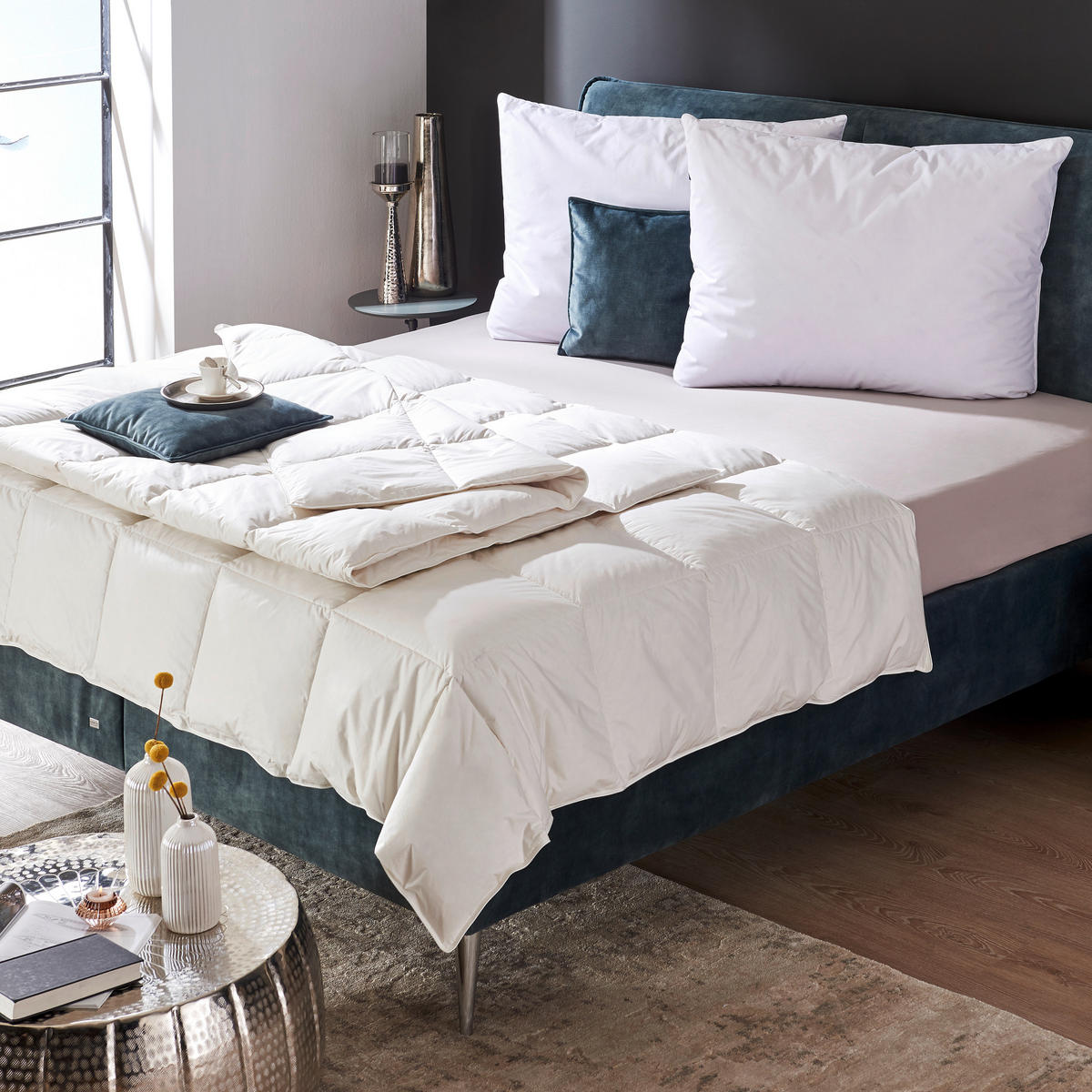 TŘÍKOMOROVÝ POLŠTÁŘ, 70/90 cm - bílá, Basics, textil (70/90cm) - Billerbeck