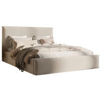 POLSTERBETT 160/200 cm,  in Beige, Lattenrost, Bettkasten,  - Beige/Schwarz, Design, Holz/Textil (160/200cm) - Boxxx