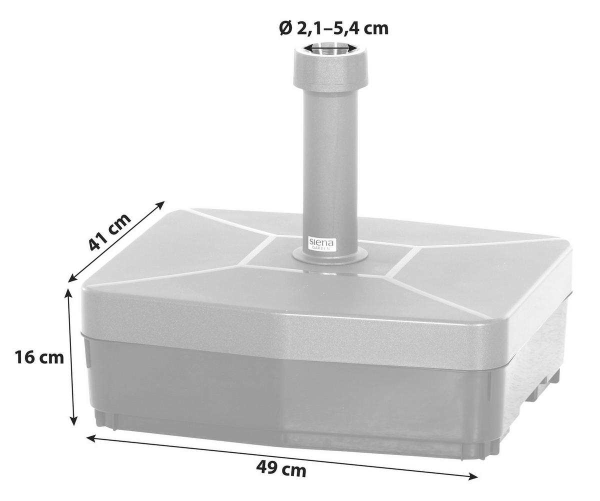 SONNENSCHIRMSTÄNDER - Anthrazit/Weiß, KONVENTIONELL, Kunststoff (49/16/41cm) - Siena Garden