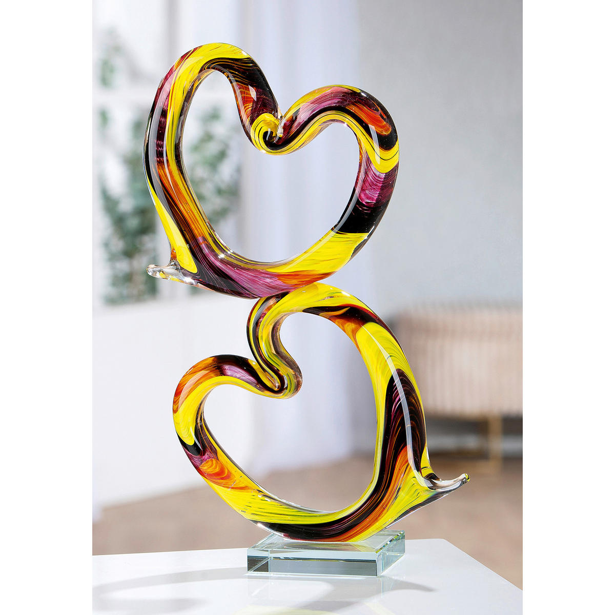 DEKOHERZ - Gelb/Rot, Basics, Glas (22/40/10cm)