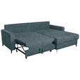 ECKSOFA Blau Struktur  - Blau/Schwarz, KONVENTIONELL, Textil/Metall (230/164cm) - Carryhome