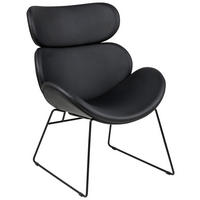 SESSEL Lederlook Schwarz    - Schwarz, Trend, Textil/Metall (69/90,5/78,5cm) - MID.YOU