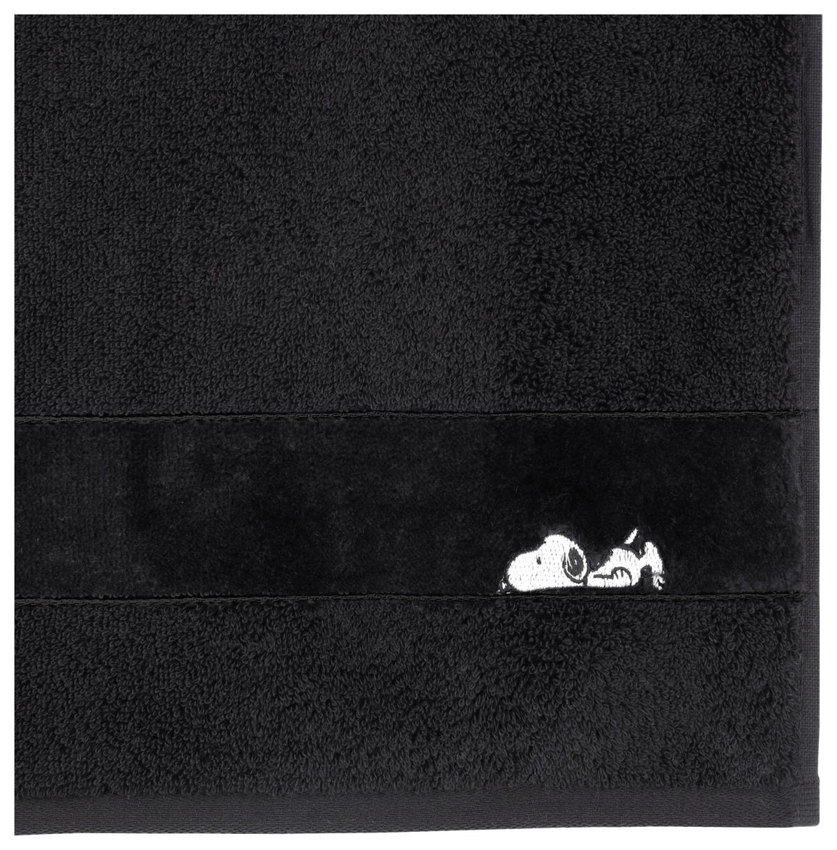 HANDTUCH Sleepy Snoopy Schwarz  - Schwarz, Design, Textil (50/100cm) - Vossen