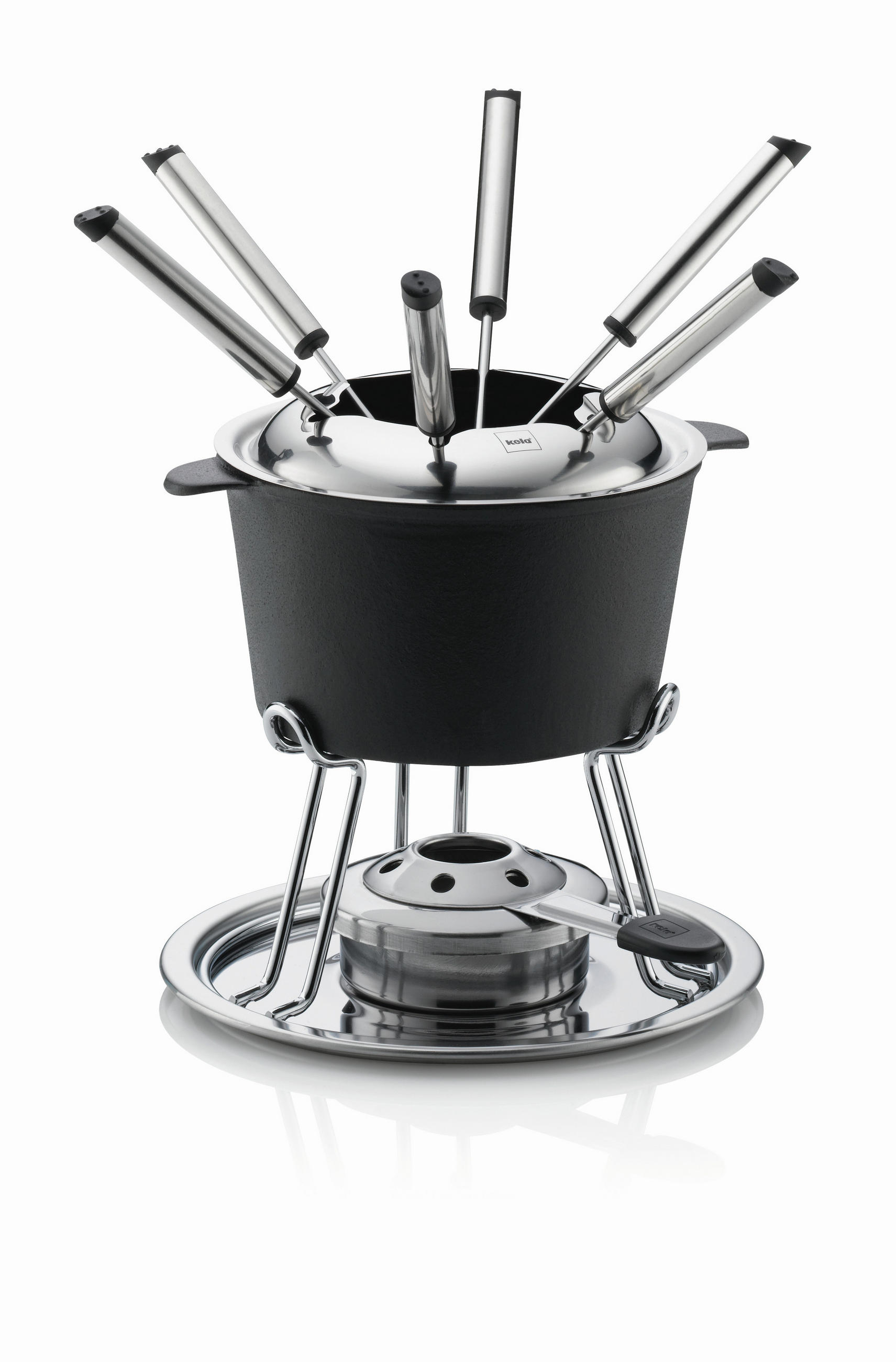 SET ZA FONDI - črna, Basics, kovina (20/19,5cm) - Kela