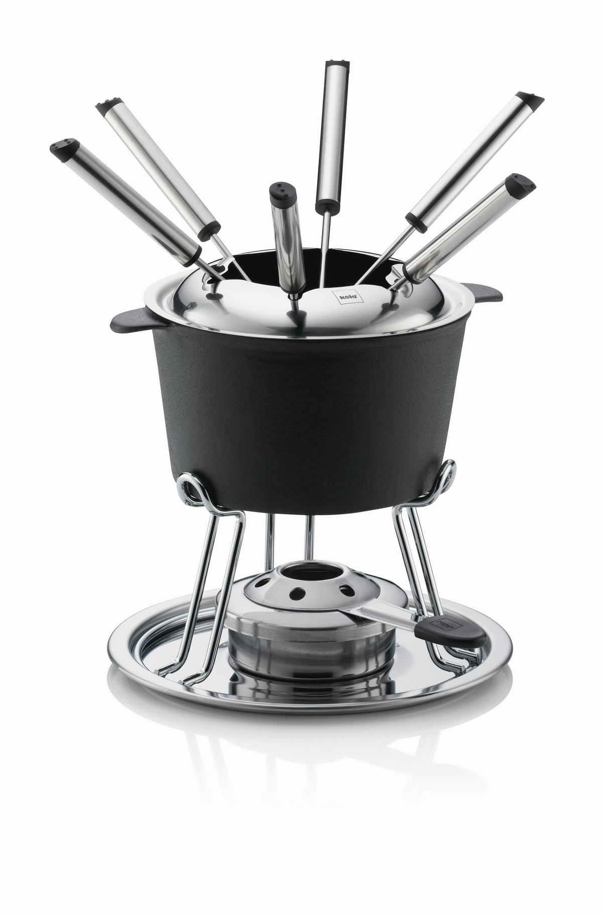 SET ZA FONDI - črna, Basics, kovina (20/19,5cm) - Kela