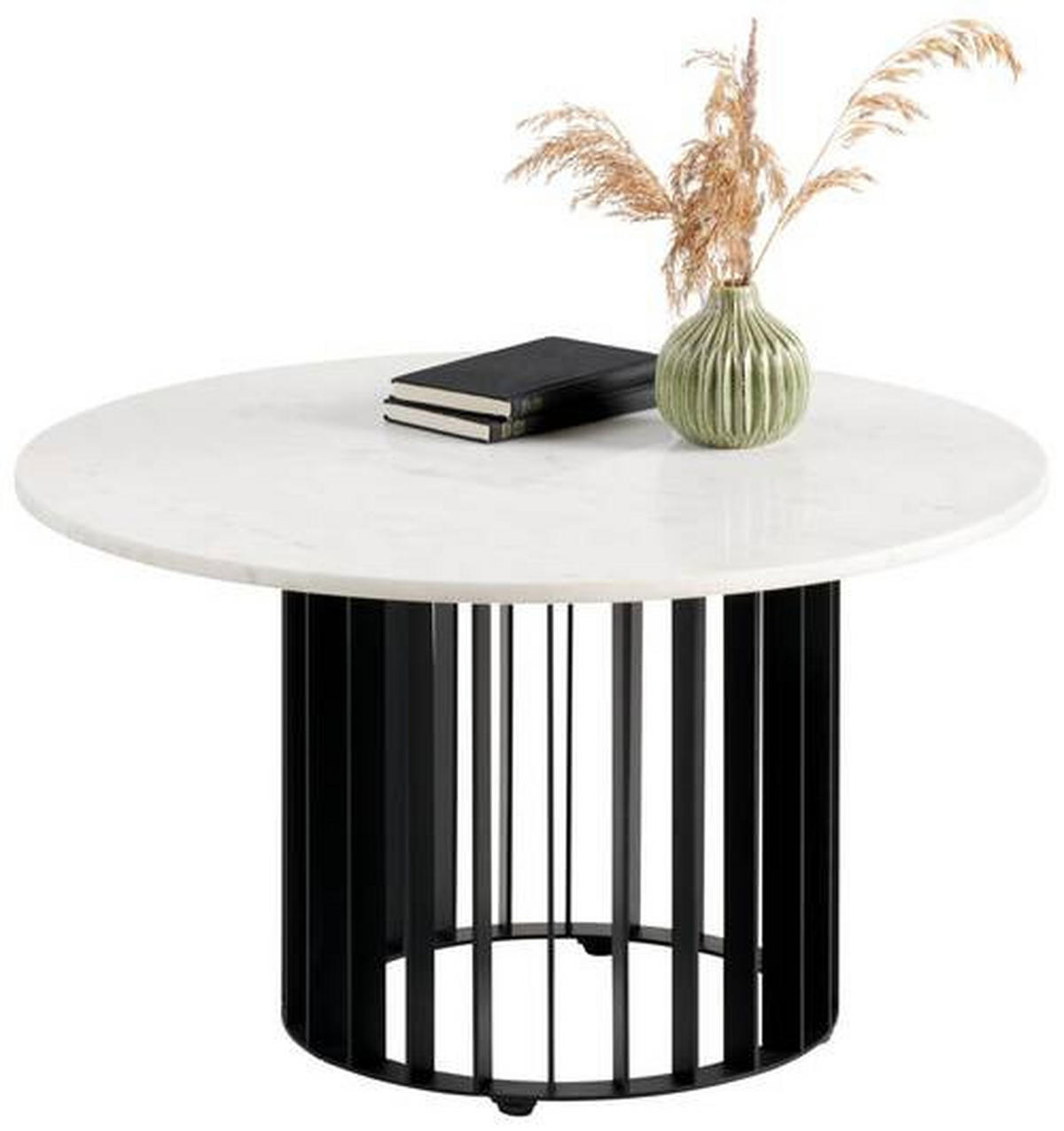 MĂSUȚĂ DE CAFEA din metal, piatră 70/70/40 cm   - alb/negru, Design, metal/piatră (70/70/40cm) - Livetastic
