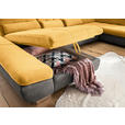 WOHNLANDSCHAFT in Mikrofaser Dunkelgelb, Grau  - Chromfarben/Dunkelgelb, Design, Kunststoff/Textil (204/350/211cm) - Xora