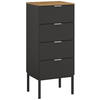KOMMODE 40/100/42 cm Graphitfarben, Eiche Artisan  - Alufarben/Graphitfarben, Trend, Holzwerkstoff/Metall (40/100/42cm) - Stylife