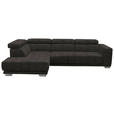 ECKSOFA in Chenille Braun  207/301 cm  - Chromfarben/Braun, Design, Textil (207/301cm) - Xora