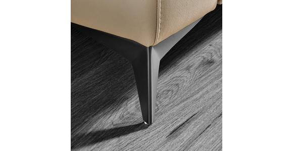 3-SITZER-SOFA in Leder Beige - Beige/Schwarz, Design, Leder/Metall (208/105/98cm) - Emilio Belluti