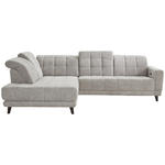 ECKSOFA in Webstoff Grau  216/302 cm  - Schwarz/Grau, Design, Holz/Textil (216/302cm) - Xora