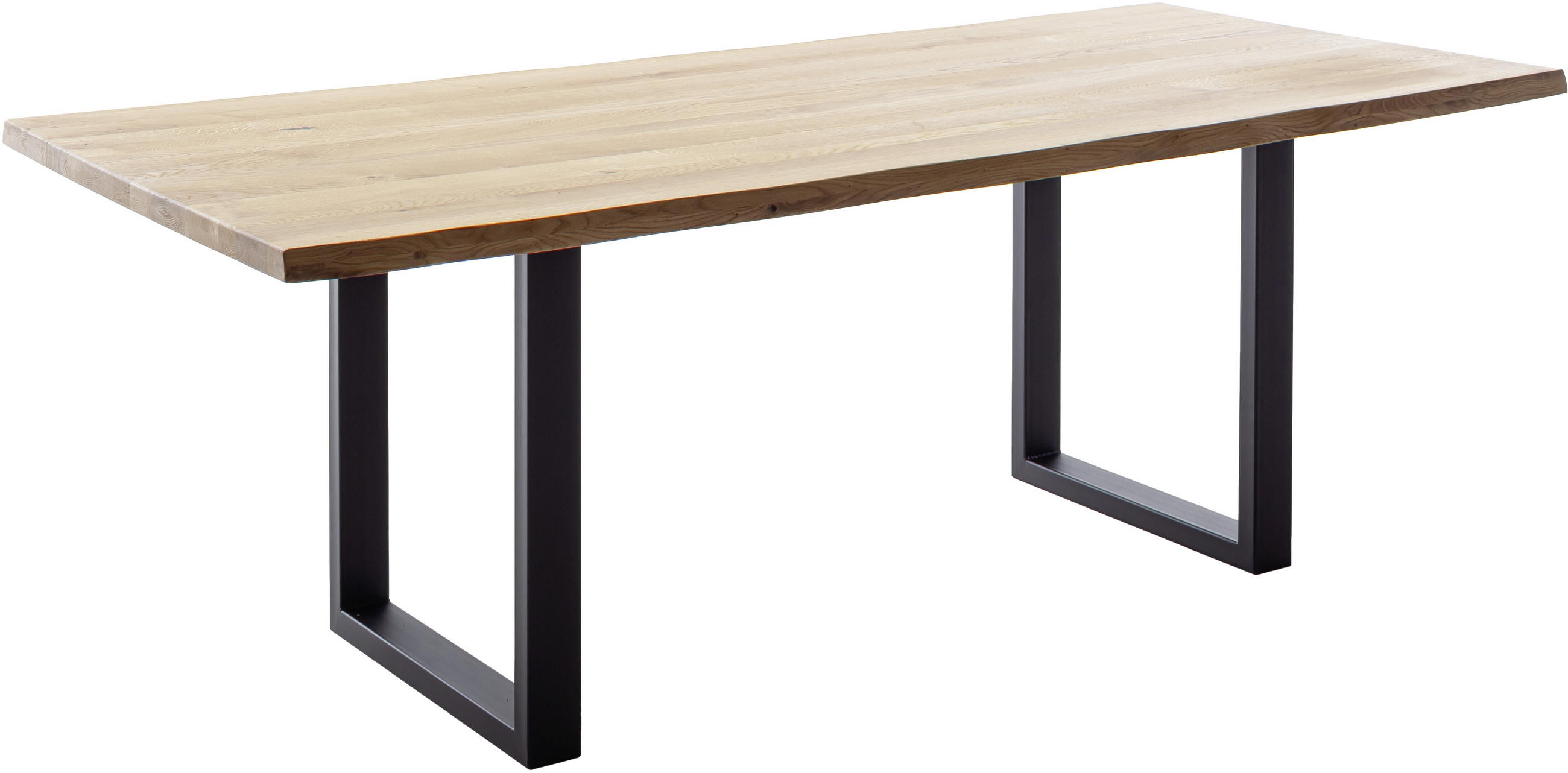 ESSTISCH in Holz 220/100/76 cm  - Wildeiche/Schwarz, Konventionell, Holz/Metall (220/100/76cm) - Valdera
