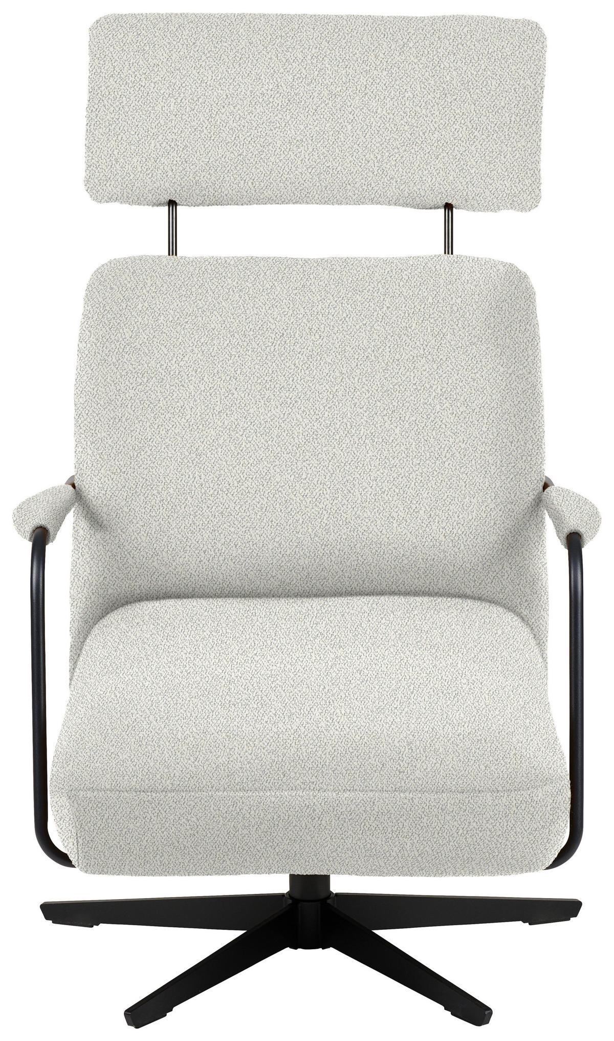 SESSEL in Flachgewebe, Bouclé Weiss  - Weiss/Schwarz, Design, Textil/Metall (71/103/91cm) - Koinor