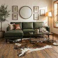 ECKSOFA Grün Echtleder Lederlook Bettkasten, Schlaffunktion, Rücken echt  - Schwarz/Grün, Design, Leder/Textil (166/238cm) - Livetastic
