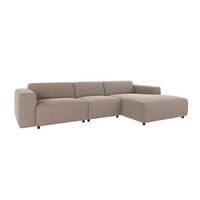 SOFFA i beige  - beige/svart, Klassisk, metall/trä (312/70/161cm) - Rowico
