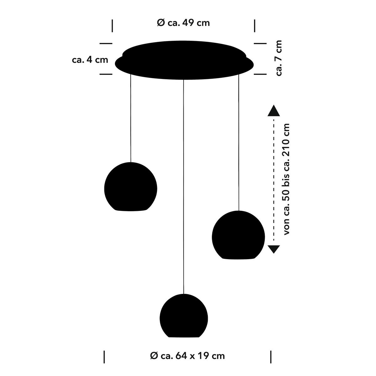 LED-HÄNGELEUCHTE 67/50-210 cm  - Alufarben, Design, Metall (67/50-210cm) - Bankamp