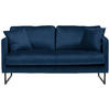 2-SITZER-SOFA Samt Dunkelblau  - Schwarz/Dunkelblau, Design, Textil/Metall (150/78/84cm) - Carryhome