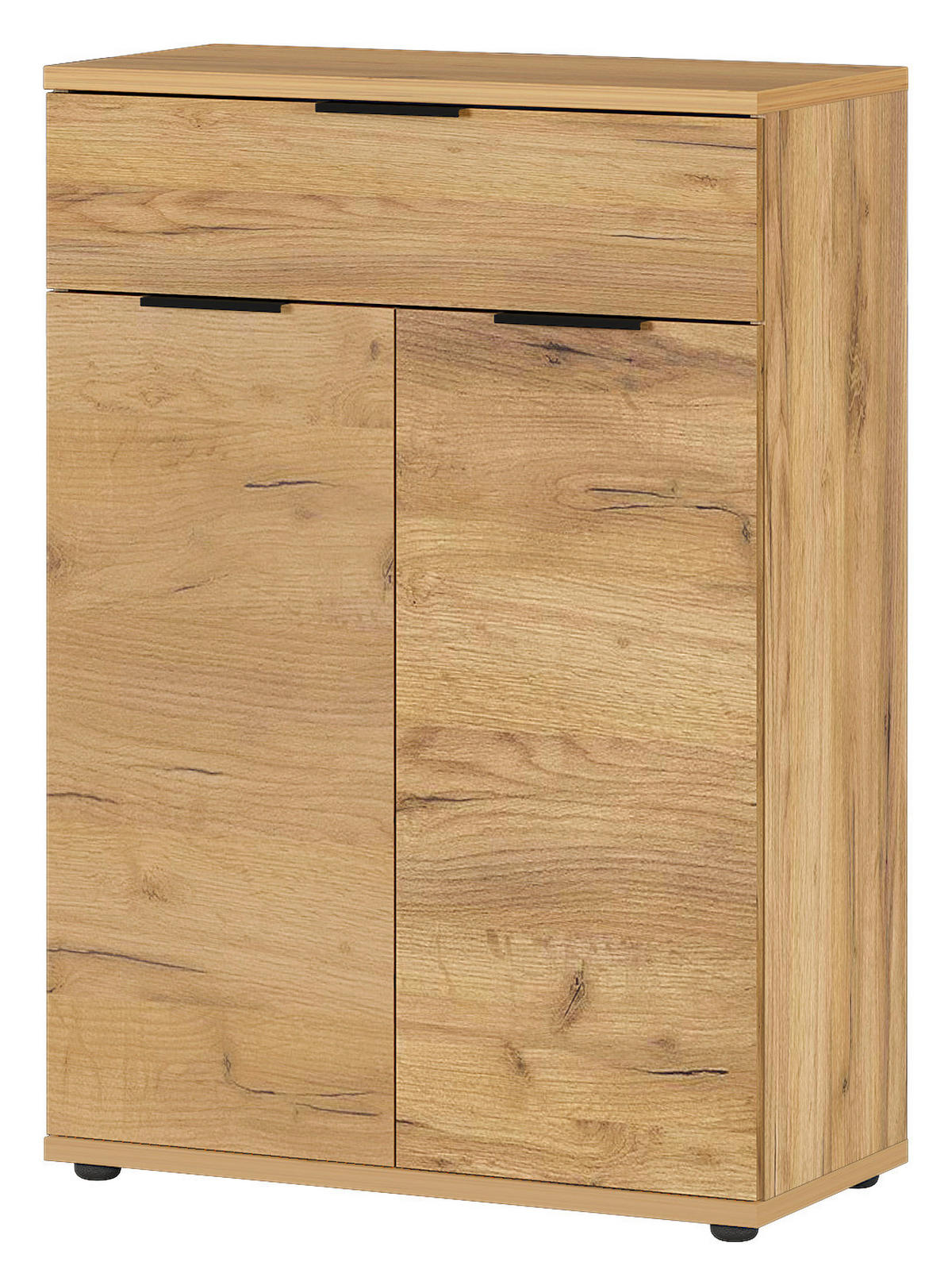 SCHUHSCHRANK Eichefarben  - Eichefarben/Schwarz, KONVENTIONELL, Holzwerkstoff/Kunststoff (75/108/37cm) - Germania