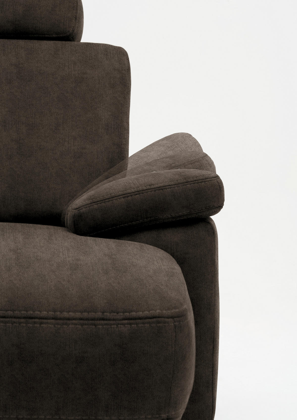 WOHNLANDSCHAFT in Velours Dunkelbraun  - Eichefarben/Dunkelbraun, Konventionell, Holz/Textil (167/316/235cm) - Beldomo System