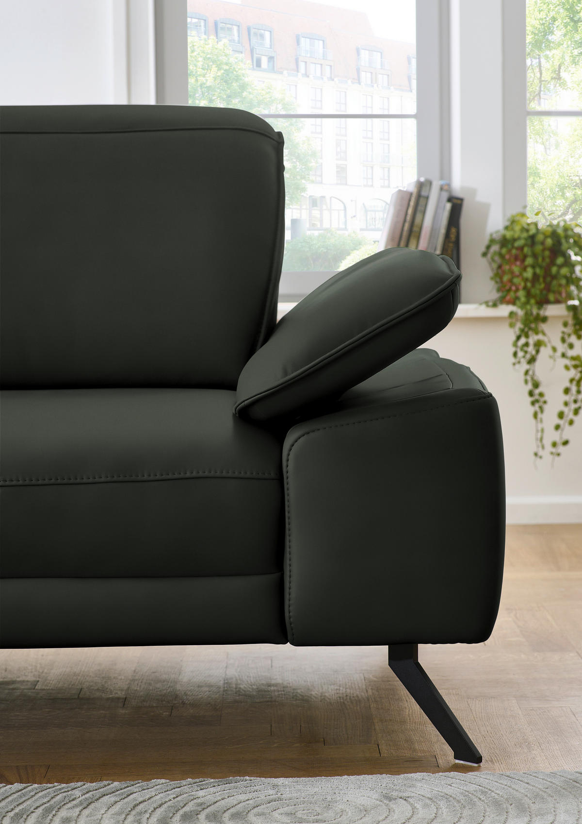 ECKSOFA in Echtleder Dunkelgrün  - Dunkelgrün/Schwarz, Design, Leder/Metall (193/332cm) - Dieter Knoll