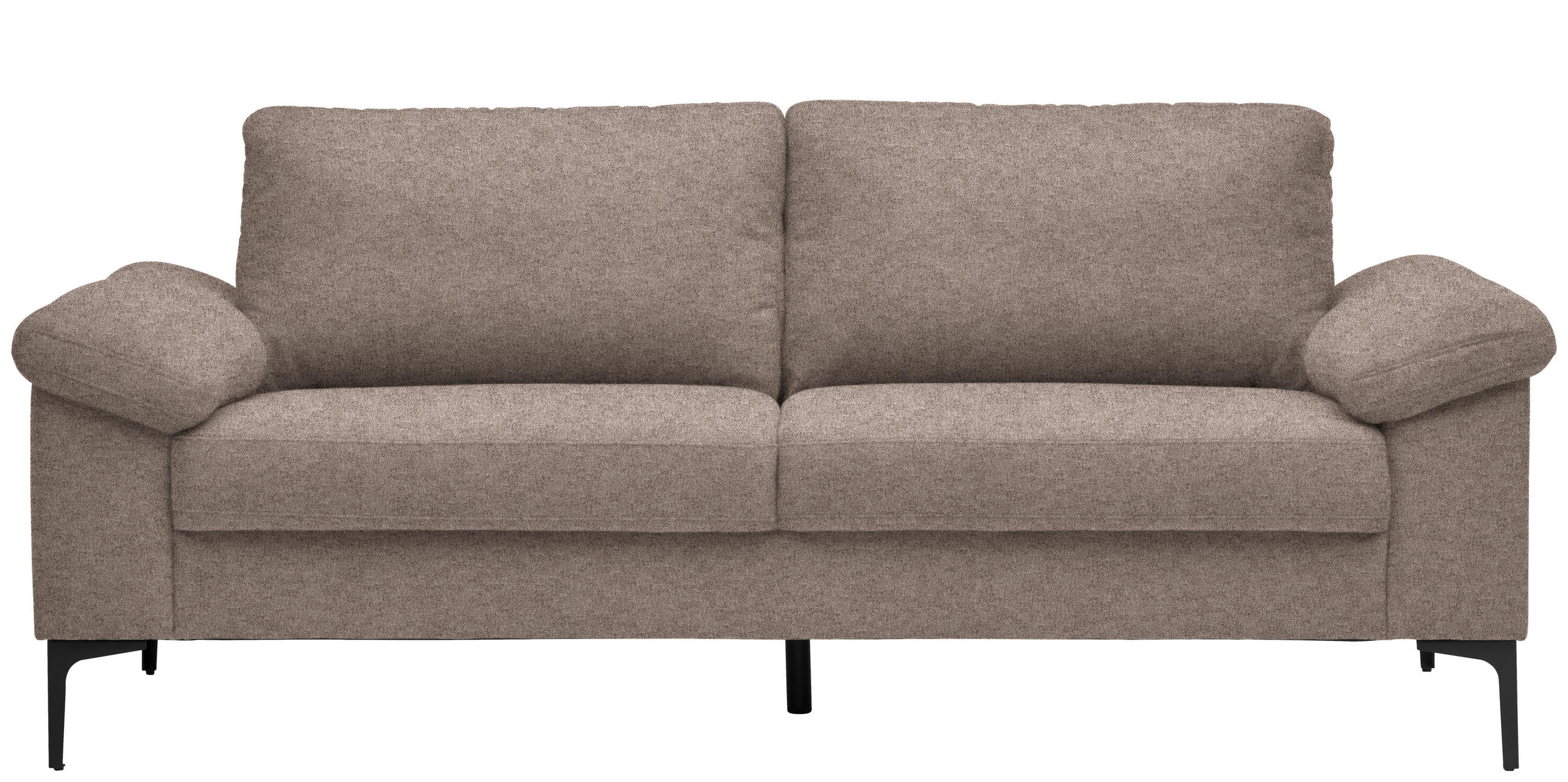 2,5-SITZER in Flachgewebe Taupe  - Taupe/Schwarz, Design, Textil/Metall (206/86/97cm) - Pure Home Lifestyle