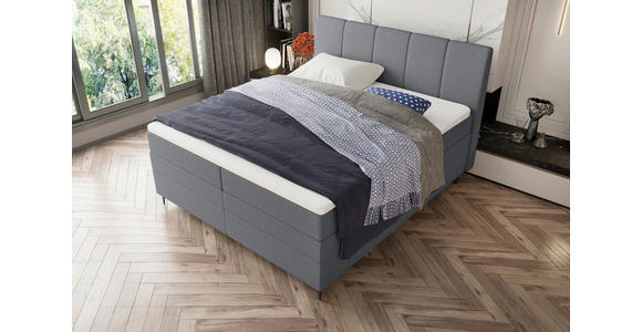 BOXSPRINGBETT 180/200 cm  in Grau  - Schwarz/Grau, KONVENTIONELL, Textil/Metall (180/200cm) - Carryhome