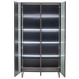 VITRINE  in furniert Eiche Schwarz, Eichefarben - Eichefarben/Anthrazit, Design, Glas/Holz (98/185/37cm) - Novel