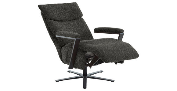 RELAXSESSEL in Textil Schwarzbraun - Schwarzbraun/Schwarz, Design, Textil/Metall (68/117/85cm) - Cantus