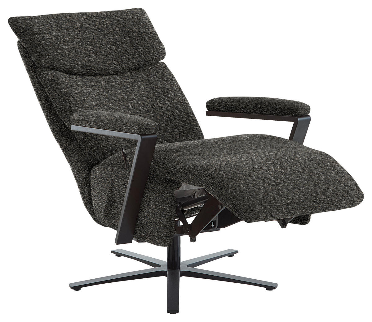 RELAXSESSEL in Textil Schwarzbraun  - Schwarzbraun/Schwarz, Design, Textil/Metall (68/117/85cm) - Cantus