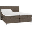 BOXSPRINGBETT 180/200 cm  in Braun  - Chromfarben/Braun, KONVENTIONELL, Kunststoff/Textil (180/200cm) - Voleo