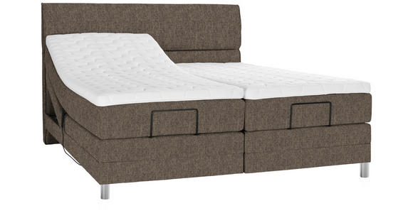 BOXSPRINGBETT 180/200 cm  in Braun  - Chromfarben/Braun, KONVENTIONELL, Kunststoff/Textil (180/200cm) - Voleo