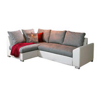 SEDEŽNA GARNITURA, siva, bela  - siva/bela, Design, kovina/tekstil (150/240cm) - Boxxx